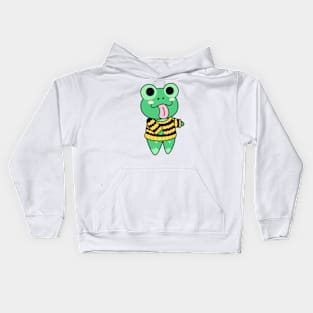 Chibi Frog Critter - Black & Yellow Kids Hoodie